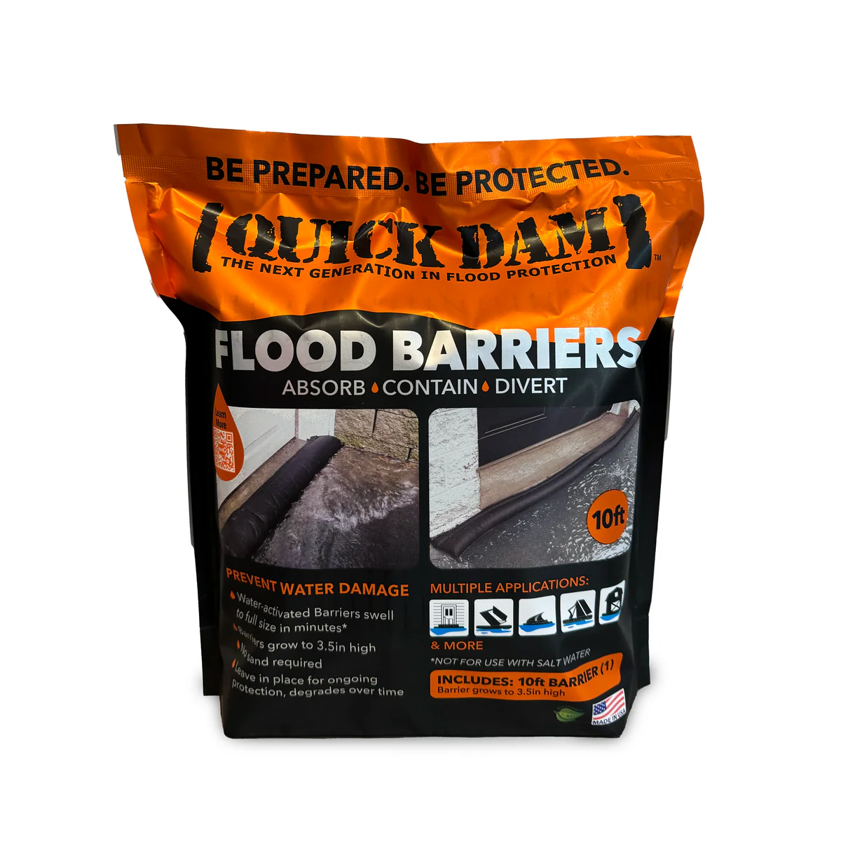 QD610-1ES Flood Barrier, Polymer/Polypropylene, Black