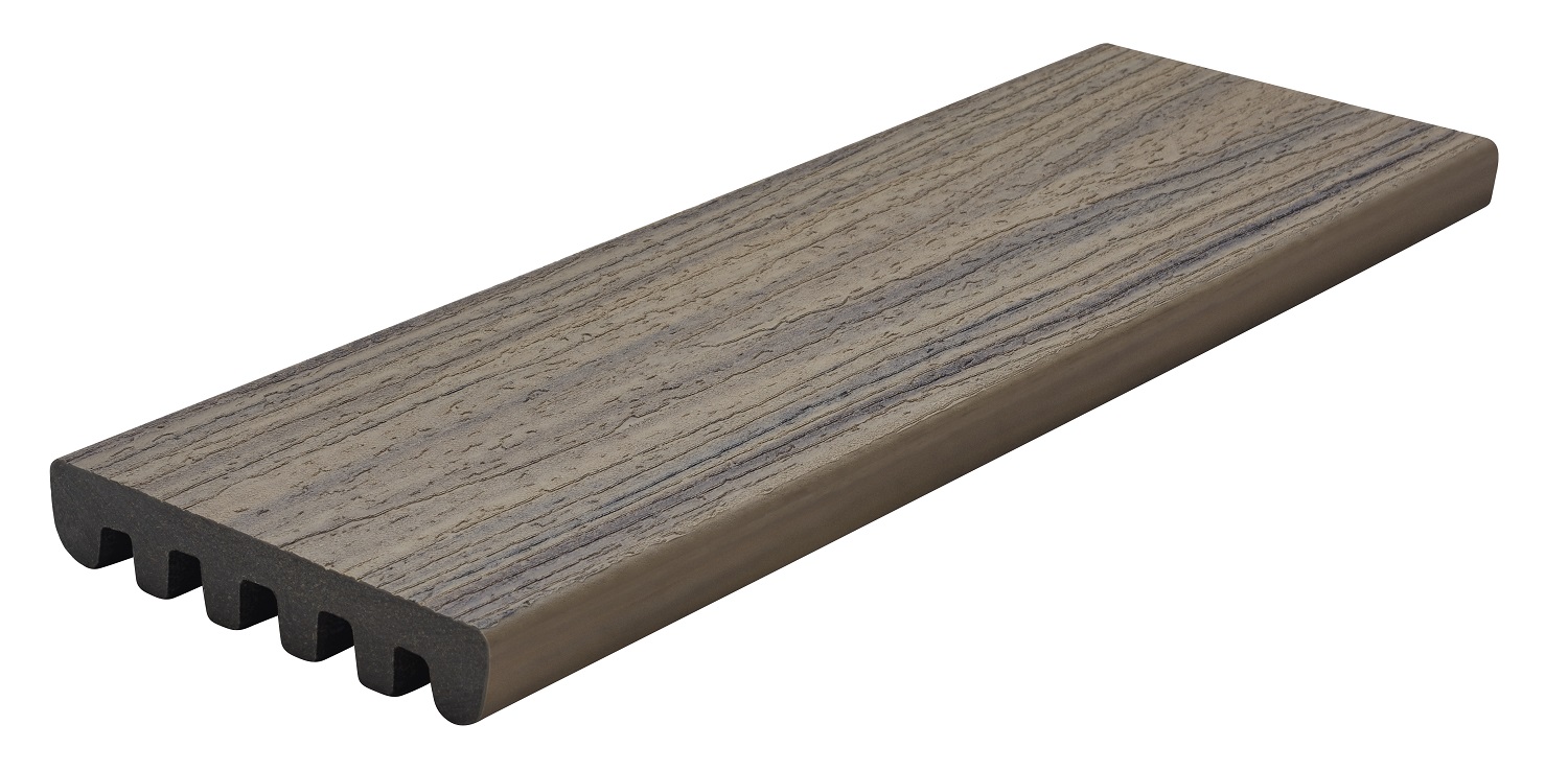 Enhance RH010612E2G01 Grooved-Edge Decking Board, 12 ft L, 6 in W, 1 in T, Plastic/Sawdust/Wood, Rocky Harbor