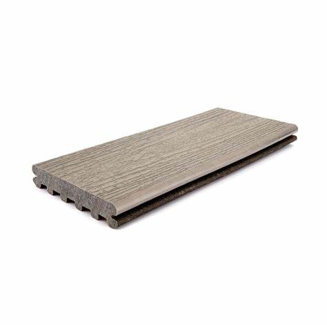 Enhance RH010620E2G01 Grooved-Edge Decking Board, 20 ft L, 6 in W, 1 in T, Plastic/Sawdust/Wood, Rocky Harbor