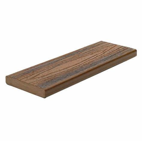 Transcend SR010616TS01 Square-Edge Decking Board, 16 ft L, 6 in W, 1 in T, Composite, Spiced Rum