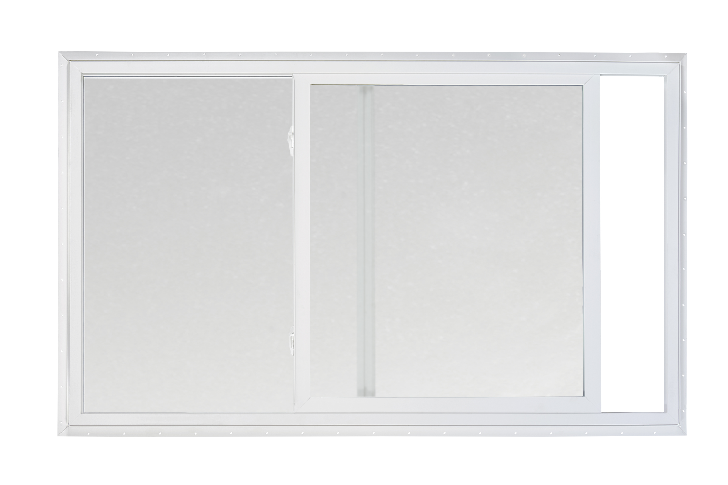 3010 5700 Series Insulated Low-E 366 Obscure Glass 1X1 White Horizontal Slider Window, Vinyl