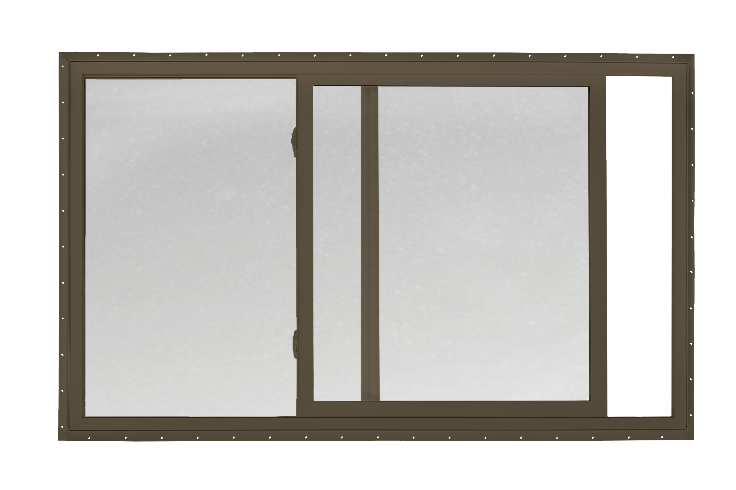 3010 5700 Series Insulated Low-E/Ultra Obscure 366 Glass 1/1 Bronze/White Horizontal Sliding Window, Vinyl