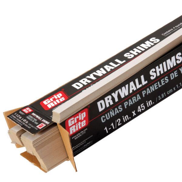 GRDWSHIM Drywall Shim, 45 in L, 1-1/2 in W, Pine Wood
