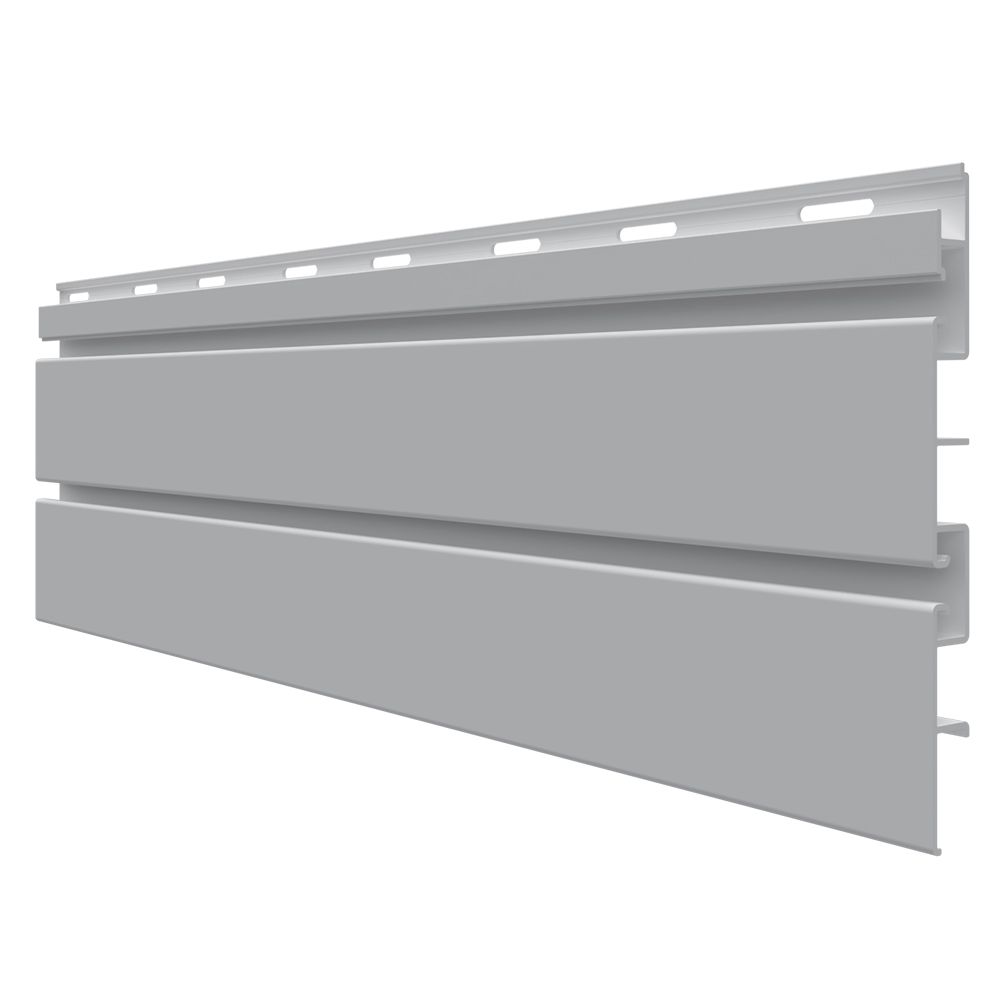 GTL1841608 Slat Wall PVC Panels, 8 ft Length x 7-1/4 in Width x 5/8 in Thickness, Gray