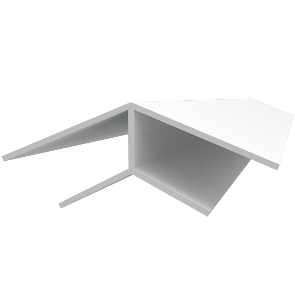 TCT124510 PVC 45 deg, H Channel Trim,10 ft Length, White