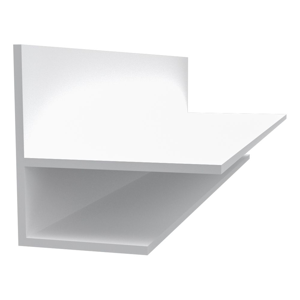 TCT12F10 PVC F Trim, 10 ft Length, White