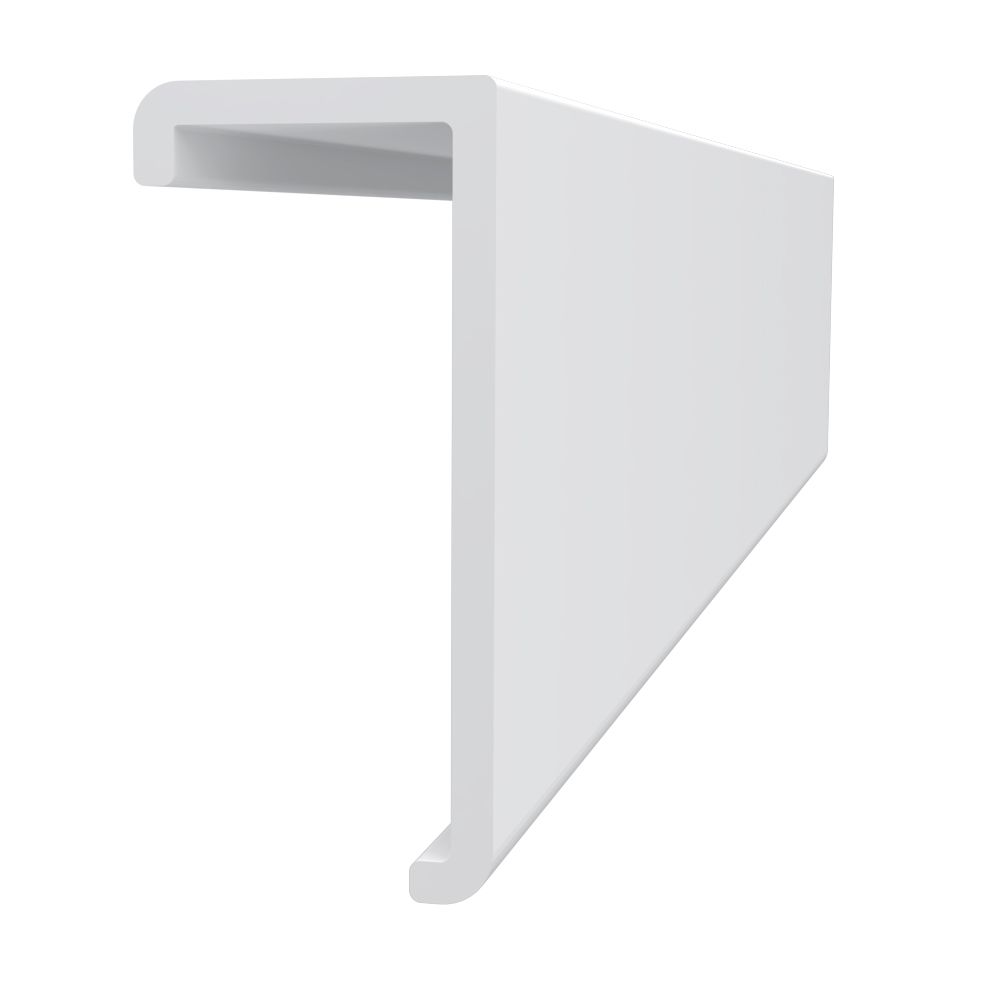 TLT58J08 PVC Slat Wall Top Cap Trim, 8 ft Length, White