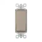 radiant Series TM873NICC10 Paddle Switch, 15 A, 120/277 VAC, Push Wire, Side Wire Terminal, Nickel