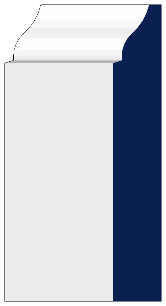 9/16" x 3-1/4" x 8' Primed Fingerjoint Pine B623 Base Board