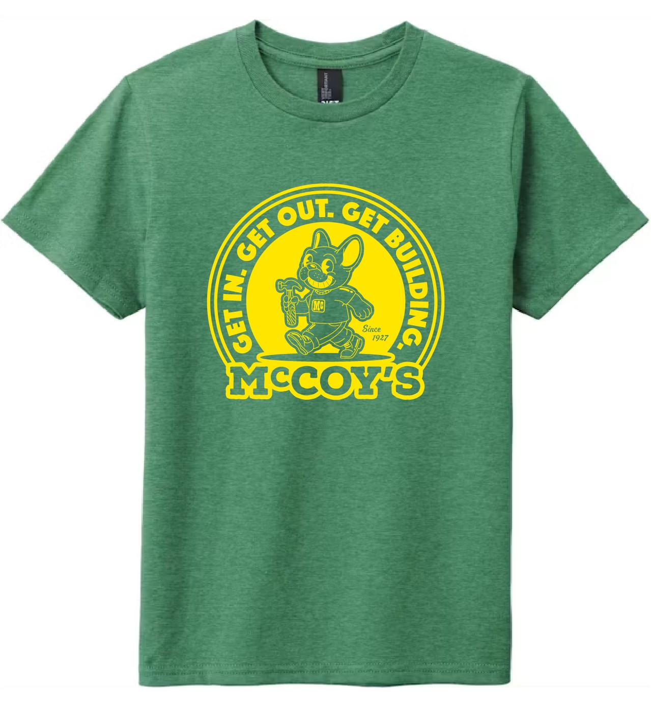 McCoy's 197908004060 Kids T-Shirts, XL, Cotton Poly Blend, Green