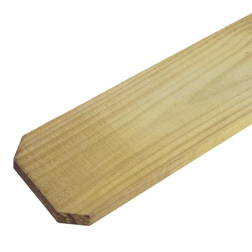 5/8 in x 6 in x 6 ft, Southern Pine, No. 2, Pressure Treated (CA), Rough Sawn Dog-Ear, Fencing