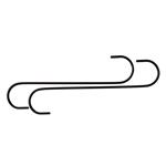 7035926 S Extender Hook, 12 in H, Steel, Black, Hanging