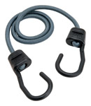 Ultra Series 06077 Bungee Cord, Glass Filled Nylon End, 32 in L, Rubber, Gray, Hook End, 1/PK