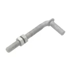 HD33010RP Hanger Bolt with Nuts, 5/8 in x 4-1/2 in L, Steel, Galvanized