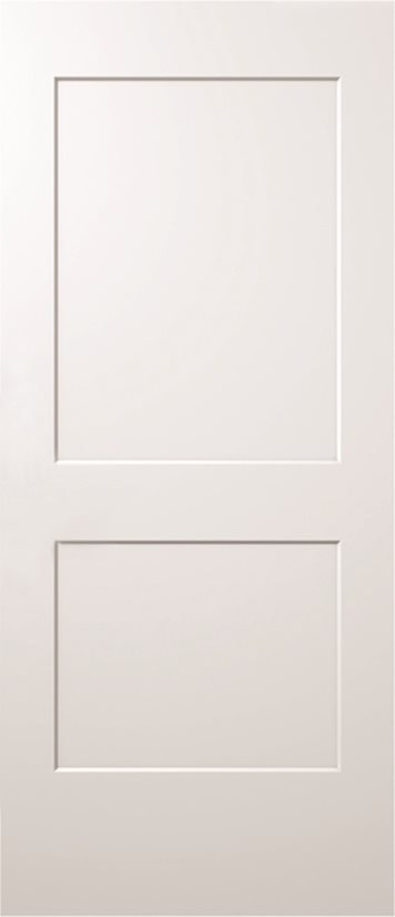 24 in x 80 in, Monroe, Primed, 2 Panel Square, Unfinished, Hollow Core, Interior Slab Door