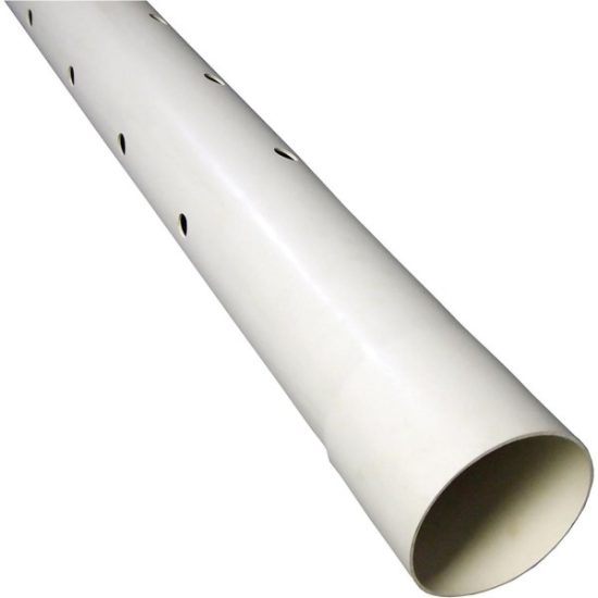 PVC 30040P 0600 DWV Pipe, 4 in, 10 ft L, Perforated, White