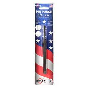 42702 Long Pin Punch, 1/4 in Tip, 6 in L, Hex Shank