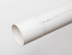 26948
 WHITE BEP Sewer and Drain Pipe, 4 in, 10 ft L, Bell End, SCH 40 Schedule, PVC, White