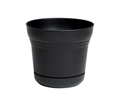 SP1200 Planter, 12.3 in Dia, 10.8 in H, Round, Plastic, Black, Matte