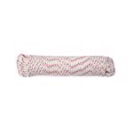 5240825 Rope, 1/4 in Dia, 50 ft L, 120 lb Working Load, Polyester, Red/White