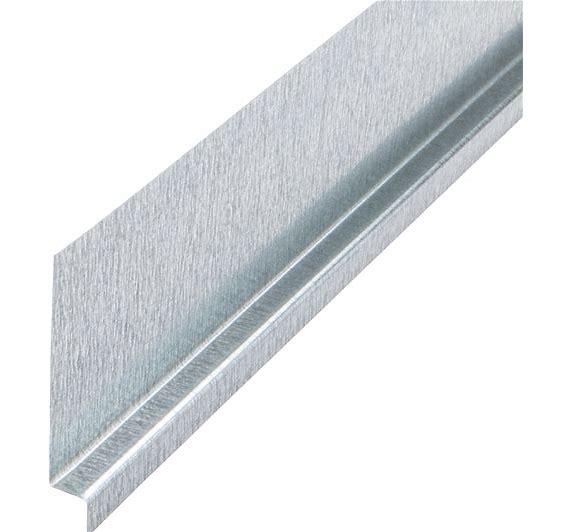 ZB38 Z Flashing, 10 ft L, 3/8 in W, 1-3/4 in OAH, Galvanized Steel, 26 ga