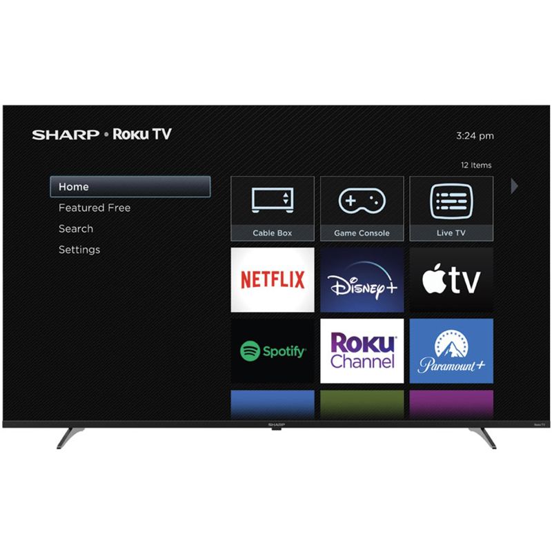 65-In. Sharp 4K Smart Flatscreen TV with Built-In Roku