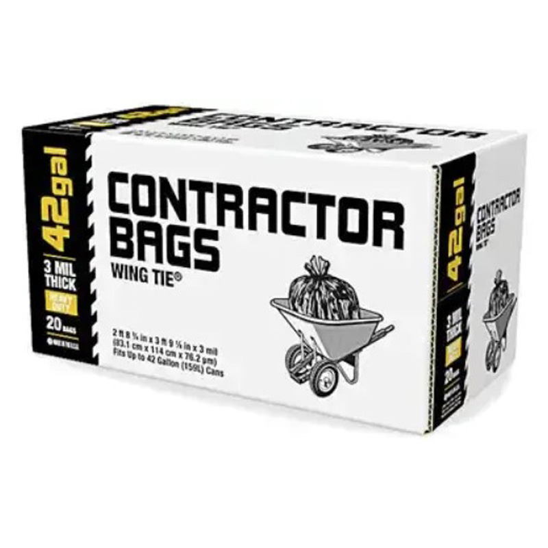 Hefty Steel Sak Heavy-Duty Drawstring Contractor CleanUp Trash Bags, Gray,  39 Gallons, 30-Ct.