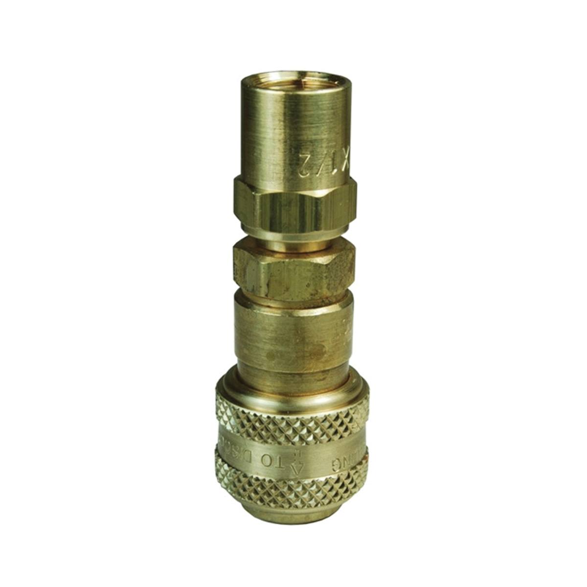 Pneumatic Automatic Reusable Barb Coupling, 1/4 x 3/8 in Fitting, Coupler x Hose Barb Connection, 300 psi Pressure