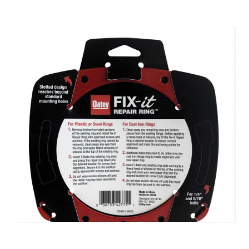 Oatey 42775 Fix-it Flange Repair Ring, Steel, Red, Painted, For: All Flange and Toilet Installations thumbnail 2