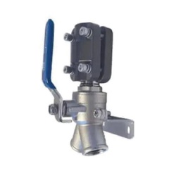 AIRPIPE USA #2152 - 25 mm (1in) Pipe to 1/2in Two-Port Female NPT Wall Bracket (With Locking Ball Valve) - Pre-Assembled with (1) Union Connectors