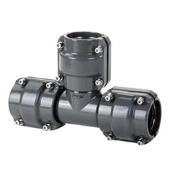 AIRPIPE USA #2005 - 25 mm (1in) Equal Tee - Pre-Assembled with (3) Union Connectors