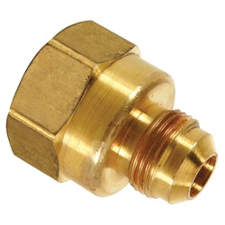 BrassCraft 3/8" Fine Female Flare Adapter - Brass Fitting, 9/16-24 Thread, Converts Regular Flare To Fine Thread