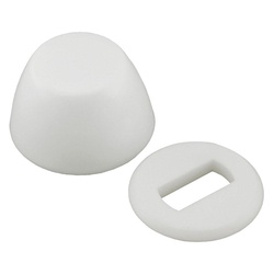 WHITE ROUND CLOSET BOLT CAP W/WASHER