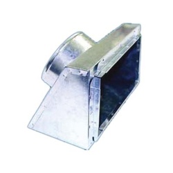 M&M Manufacturing 643SST 643R8664 Slant Top Insulated Register Box, 6" Length, 6" Width, For 4" Pipe, R-8, Steel, Fiberglass, Slant Top Angle, Galvanized