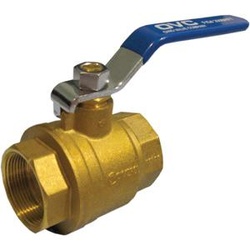 1 OVC 200BRFTLH 2PC FP BRASS THRD BALL VLV, W/ LOCKING HANDLE, 600 CWP, NSF/ANSI 61 APPROVED/CSA/UL/FM LISTED