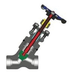 Powell Valves GY16 Series GY16SA55GW-1/2 Y-Pattern Globe Valve, 1/2 in, Socket Weld, Steel