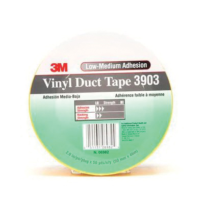 Vinyl Duct Tape, White, 50yd L x 2in W