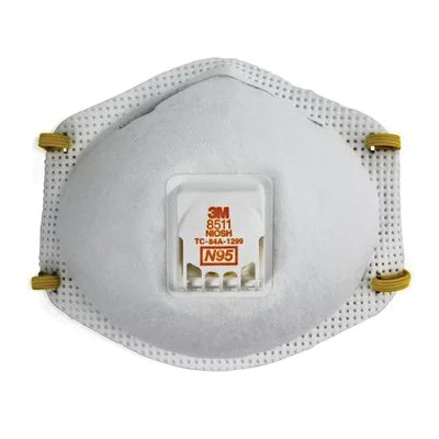 3M™ 051138-54343 Particulate Respirator, Standard Mask, Cup Mask, Filter Class: N95, M Nosepiece, Braided Headstrap