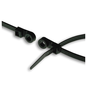 ACT AL-07-50-MH-0-C Mounting Hole Cable Tie, 8 in L, 1.87 in Max Bundle Dia, Nylon 6/6, UV Black