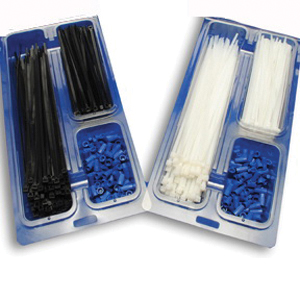 ACT AL-ACTPAC-300-BL-0 Cable Tie Specialty Pack, Standard Cable Tie, 3.06 in Max Bundle Dia, Nylon/Thermoplastic