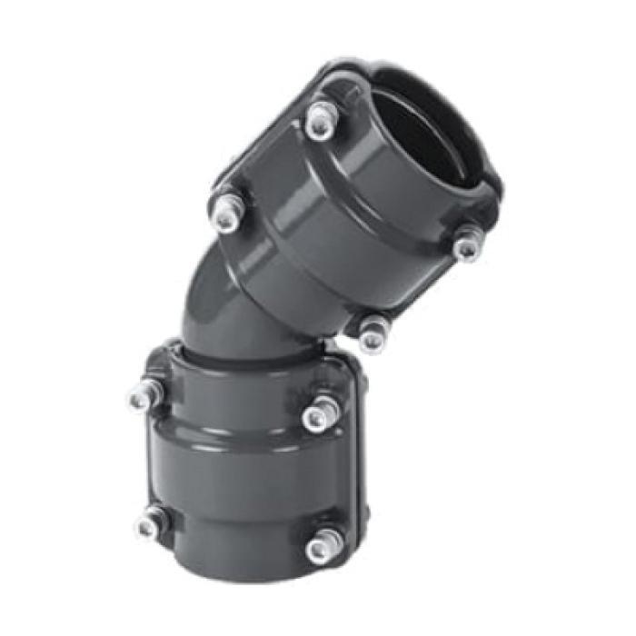 AIRPIPE USA #1004 - 20 mm (3/4in) Equal 45deg Elbow - Pre-Assembled with (2) Union Connectors