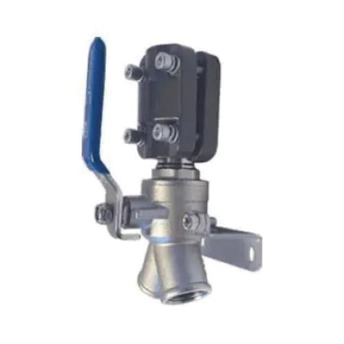 AIRPIPE USA #2152 - 25 mm (1in) Pipe to 1/2in Two-Port Female NPT Wall Bracket (With Locking Ball Valve) - Pre-Assembled with (1) Union Connectors