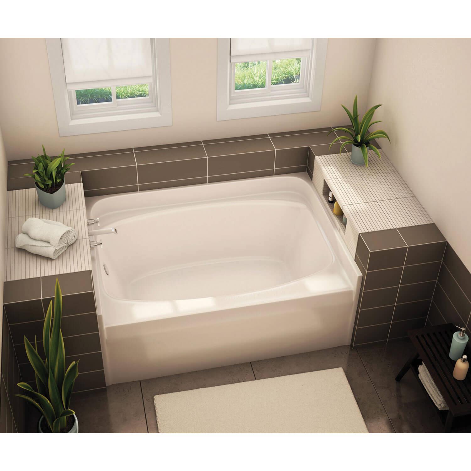 AKER® BY MAAX 141082-AFR/L-000-002 Bathtub With Above-the-Floor Rough, Soaking Bath Therapy, 60 in L, 40-1/2 in W