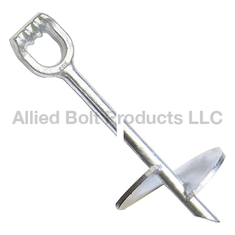 ALLIED BOLT® 1166 No-Wrench Screw Anchor, 66 in OAL, 34 in Dia Rod, Triple Eye, 1-12 in Eye Opening