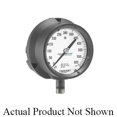 ASHCROFT® Duragauge® 451279SS04LXLL100 Pressure Gauge, 4-1/2 in Dial, 0 to 100 psi, 1/2 in, 100 psi