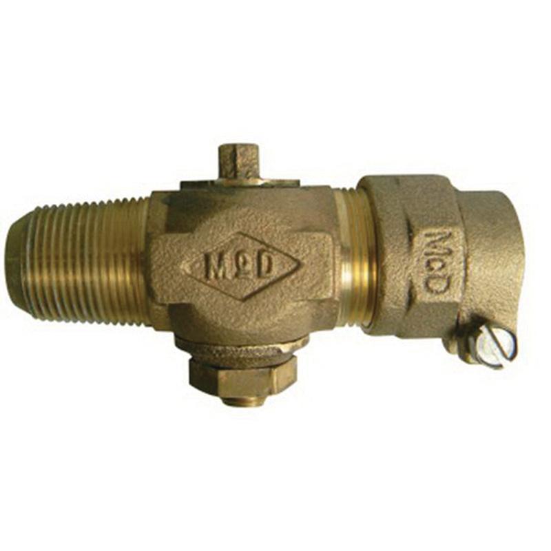 Mc.Donald® 5141-130 Corporation Stop, 1 in Nominal, CC x CTS, 300 psi, Brass Body