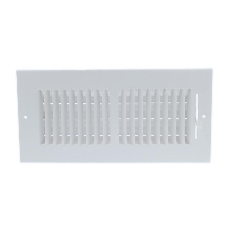 Selkirk® 160 Series 01081004CW Sidewall/Ceiling Register With Multi-Shutter Damper, 10 x 4 in, 2-Way Deflection, Steel