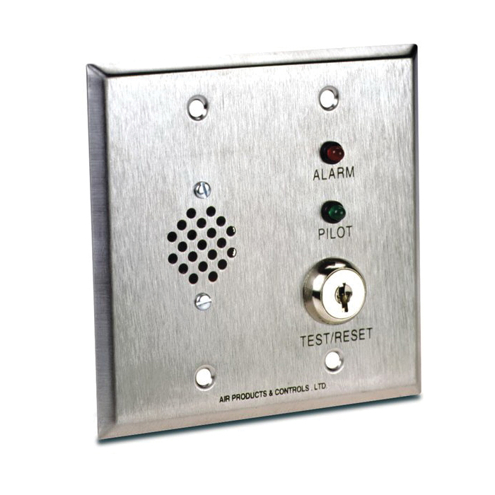 Air Products and Controls MS-RH/KA/P/R Remote Alarm Accessory, 114.3 mm W, Brushed Stainless Steel, Silver