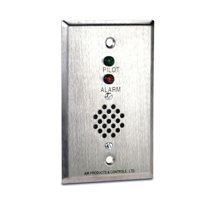 Air Products and Controls MS-RH/P/A Remote Alarm Accessory With Pilot and Horn, 69.85 mm W, Brushed Stainless Steel