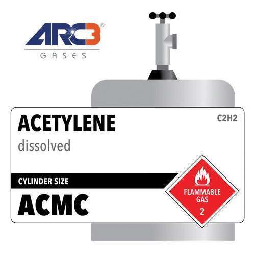 Arc3&reg; Gases G01ACMC Industrial Acetylene, 623 psig, Steel Container